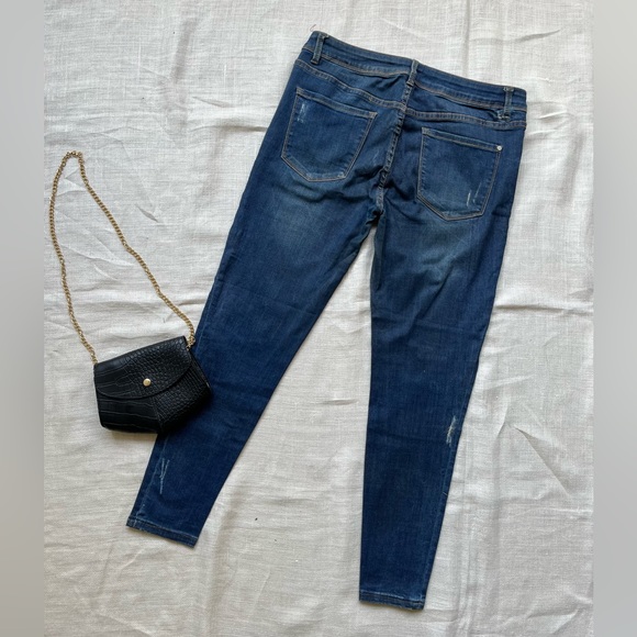 Dark Blue Super Skinny Ripped Jeans - Picture 11 of 11